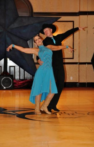Sean and Denise Country dancing at a dance competition. Country Night Club Two Step