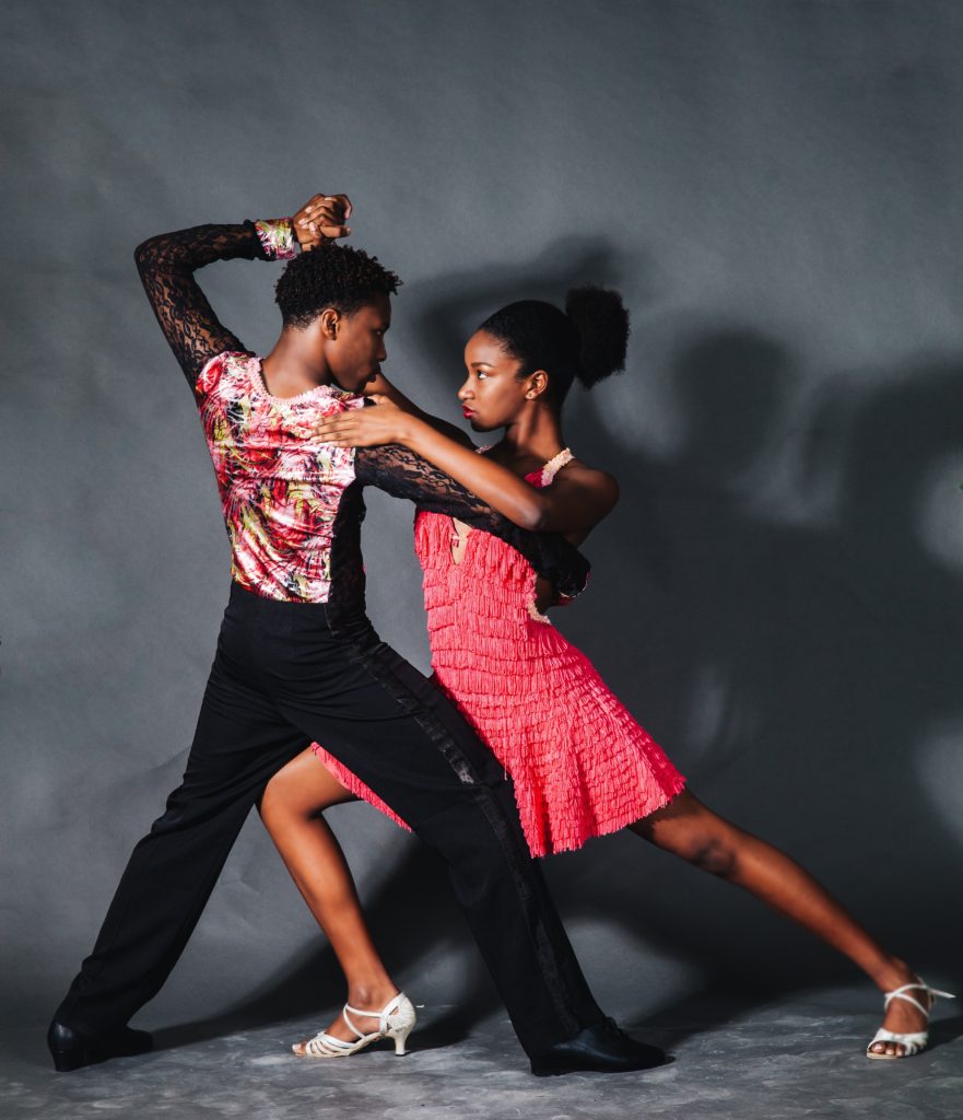 Teen Couple dancing american tango