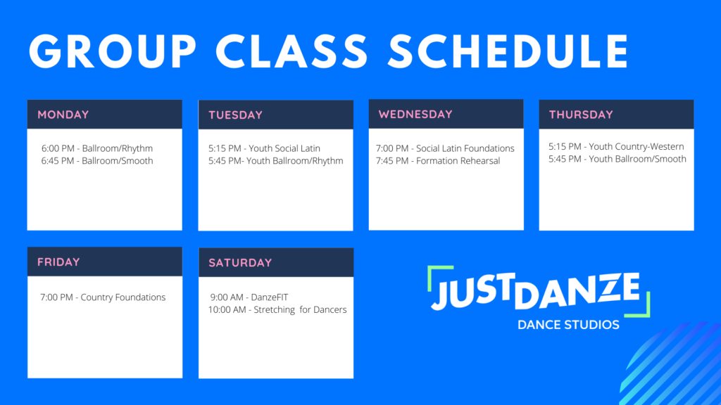 Just Danze Group class schedule